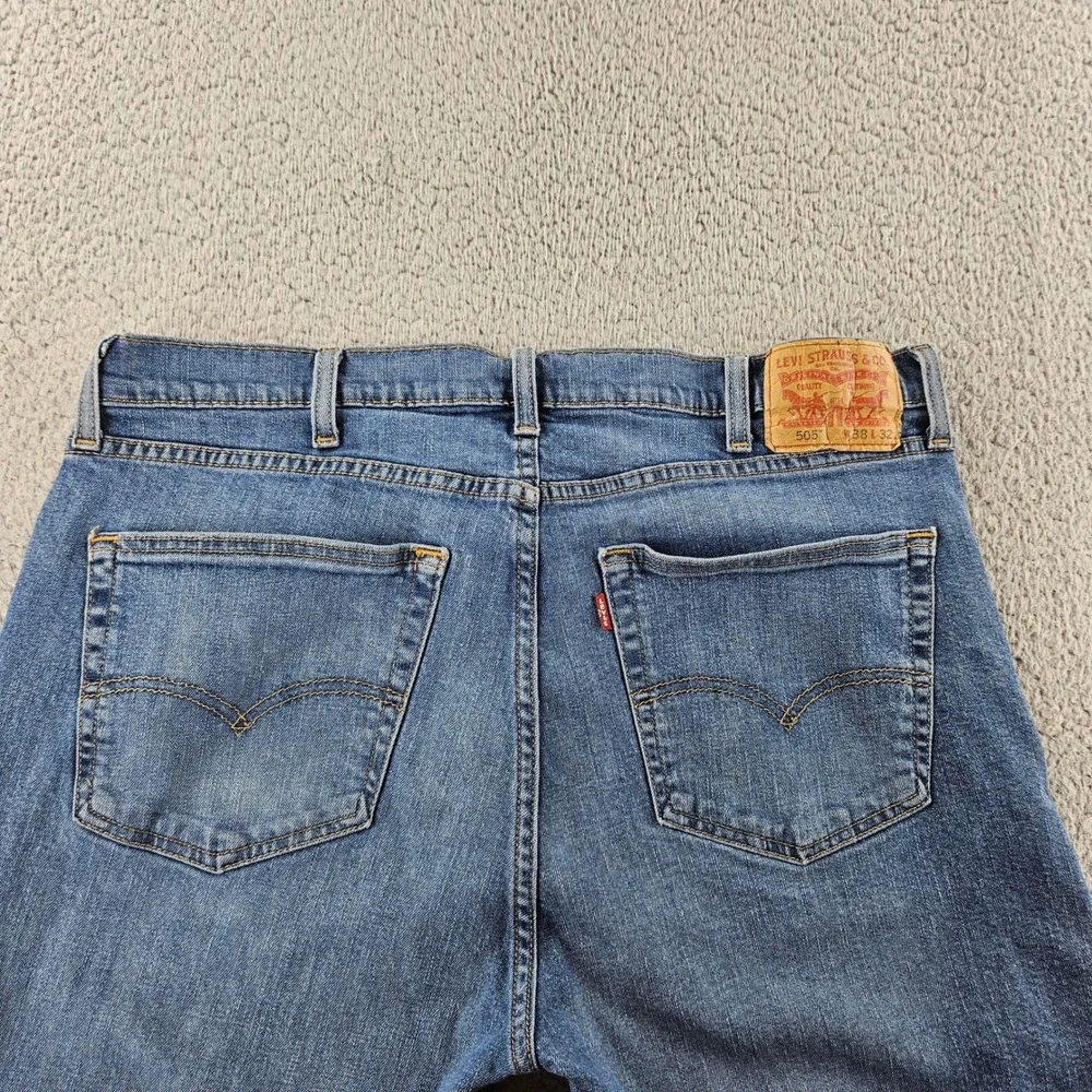 Levis 505 Jeans‎ Mens 38x32 Blue Regular Fit Straight Leg Cotton Denim